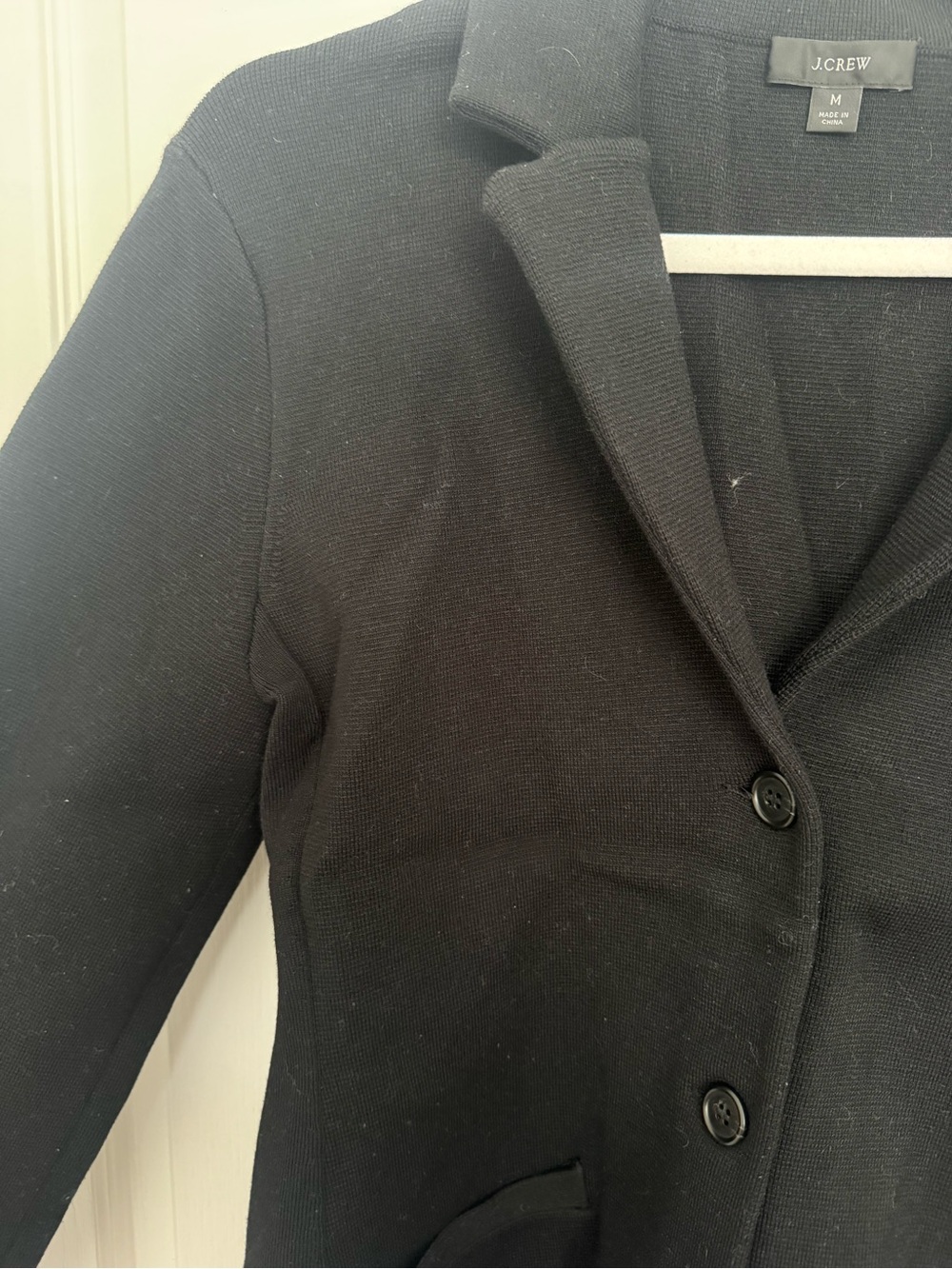 J. Crew Black Knit Blazer Jacket with Notch Lapel - Picture 3 of 4